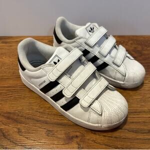 Adidas Superstar II Kids Sneakers White Black Size 3 Comfort Closure Shell Toe